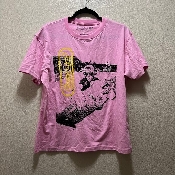 Skateboard Graphic Tee Pink Short Sleeves Crew Neck 100% Cotton Sz L - Picture 2 of 6